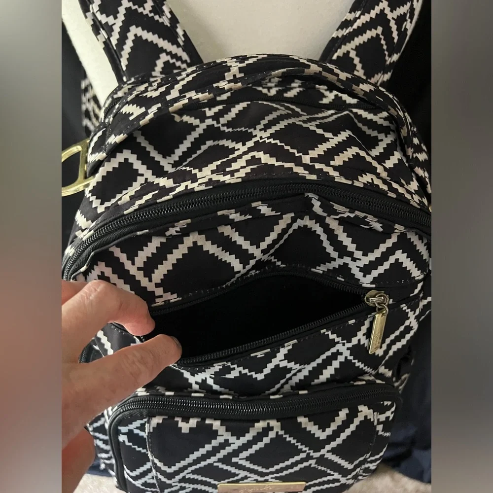 JUJUBE Be Right Back Diaper Bag Backpack - My Empress Black & White